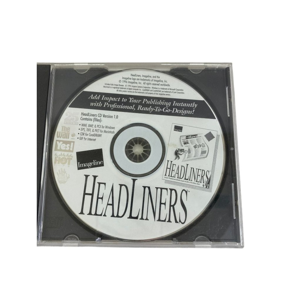 Vintage Imageline headliners cd version 1.0 windows mac